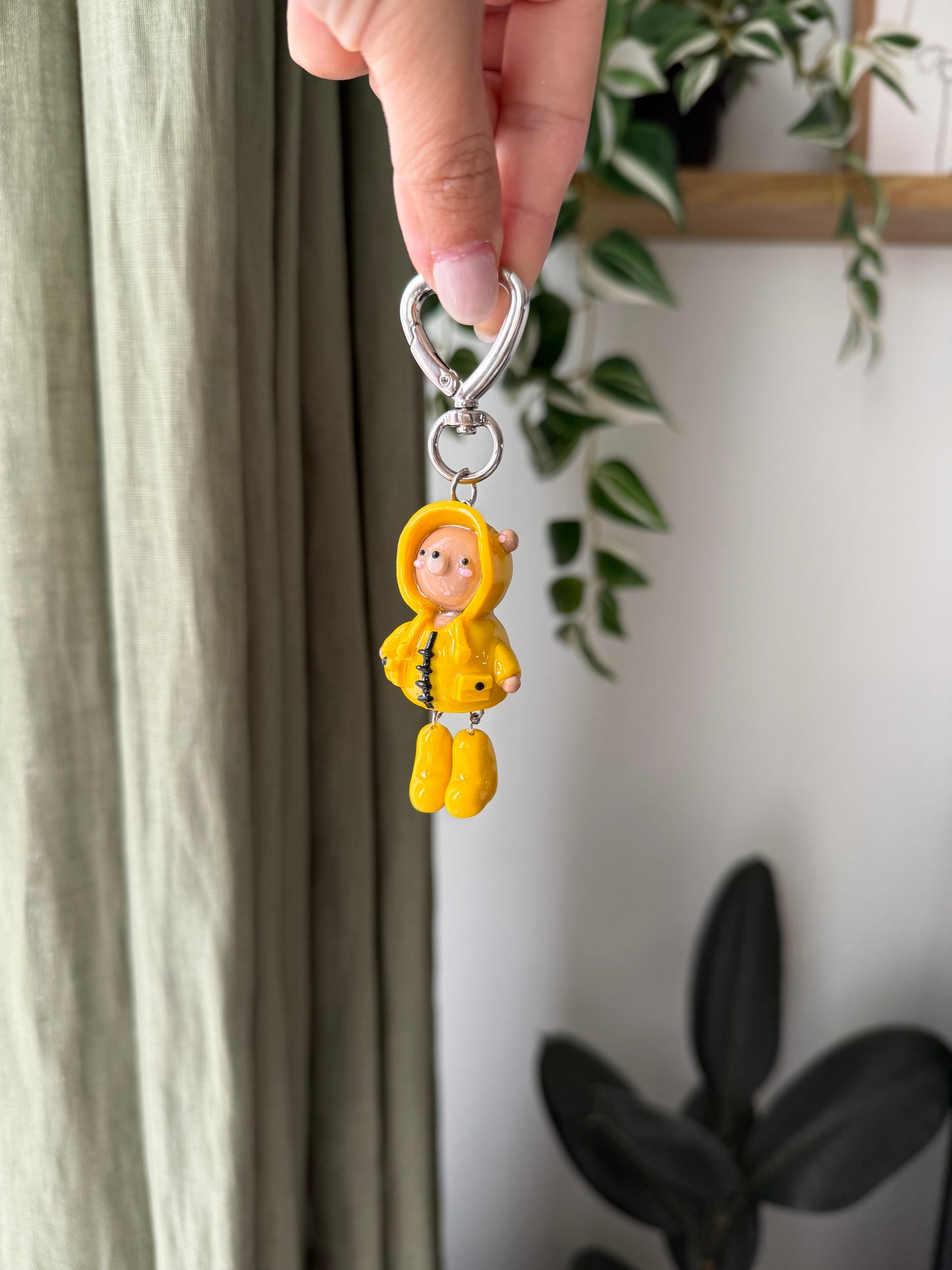 Available now: Rainy day Bear "Rae" Keychain