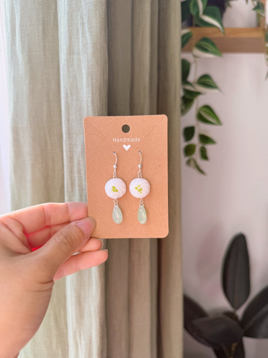 Bao Glass Jade Drop Earrings | Dark Green | Light Green