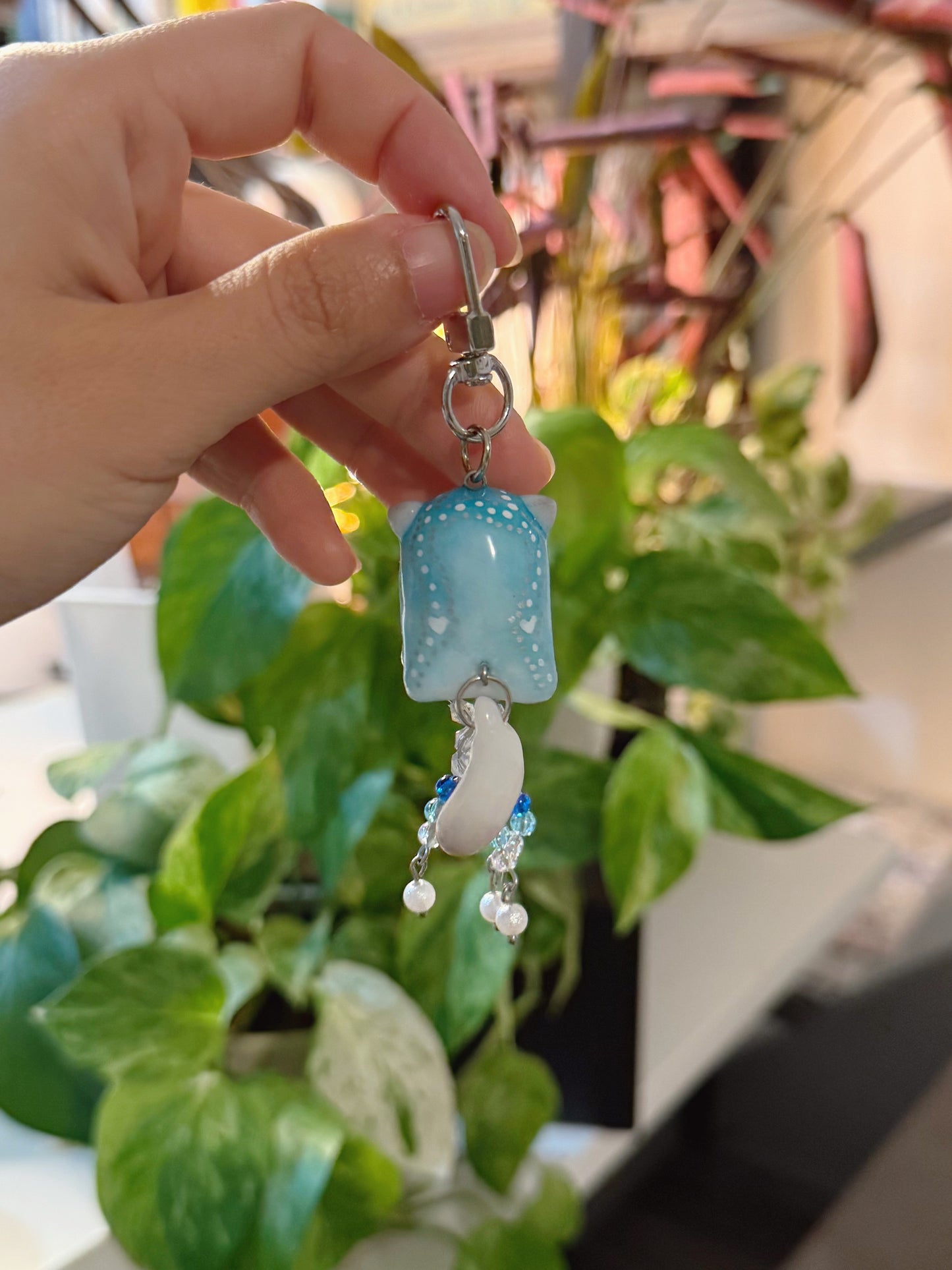 Blue Jelly Cat Keychain | Jellyfish Cat