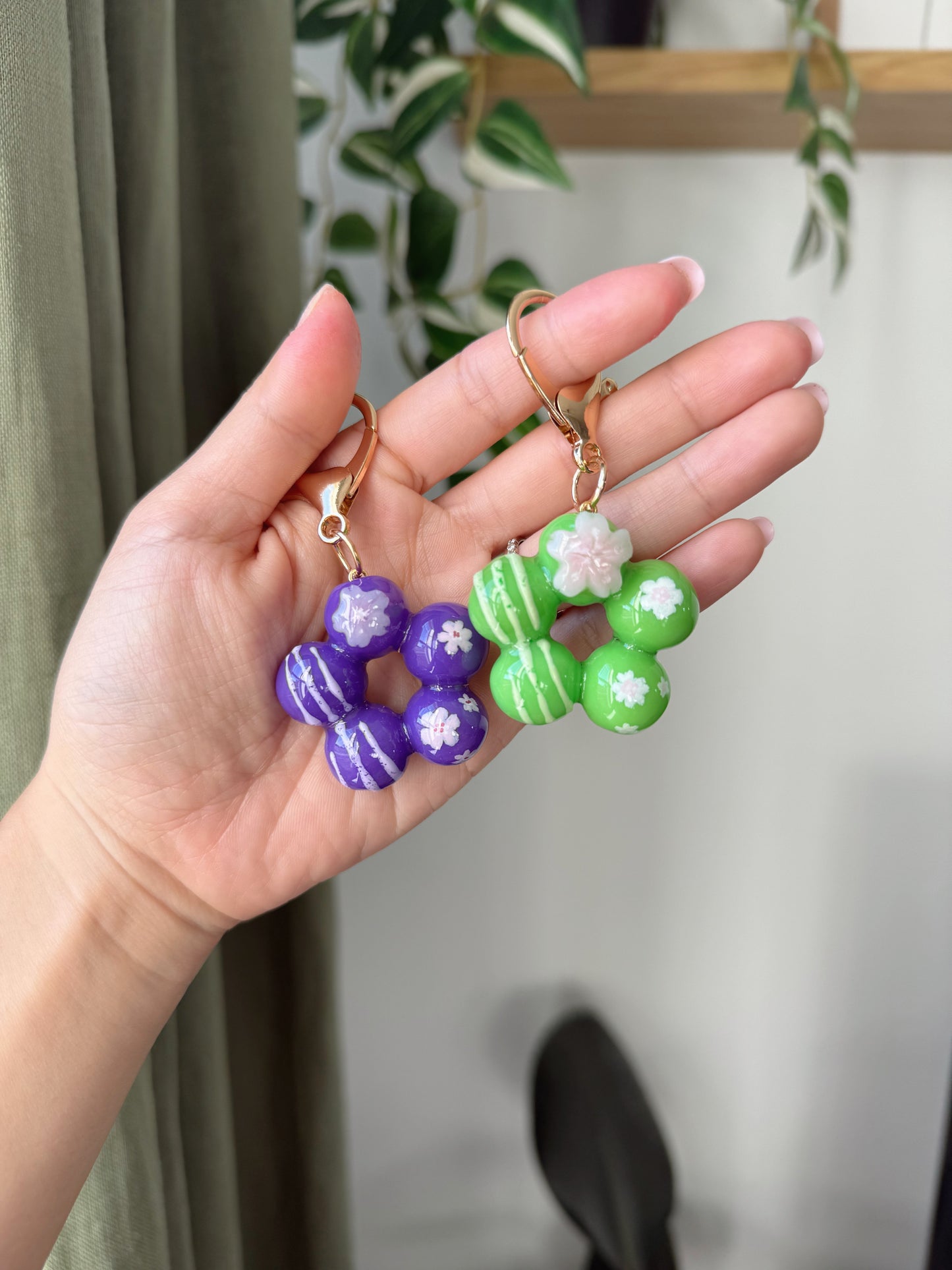 Sakura Mochi Donut Keychain | Ube | Matcha