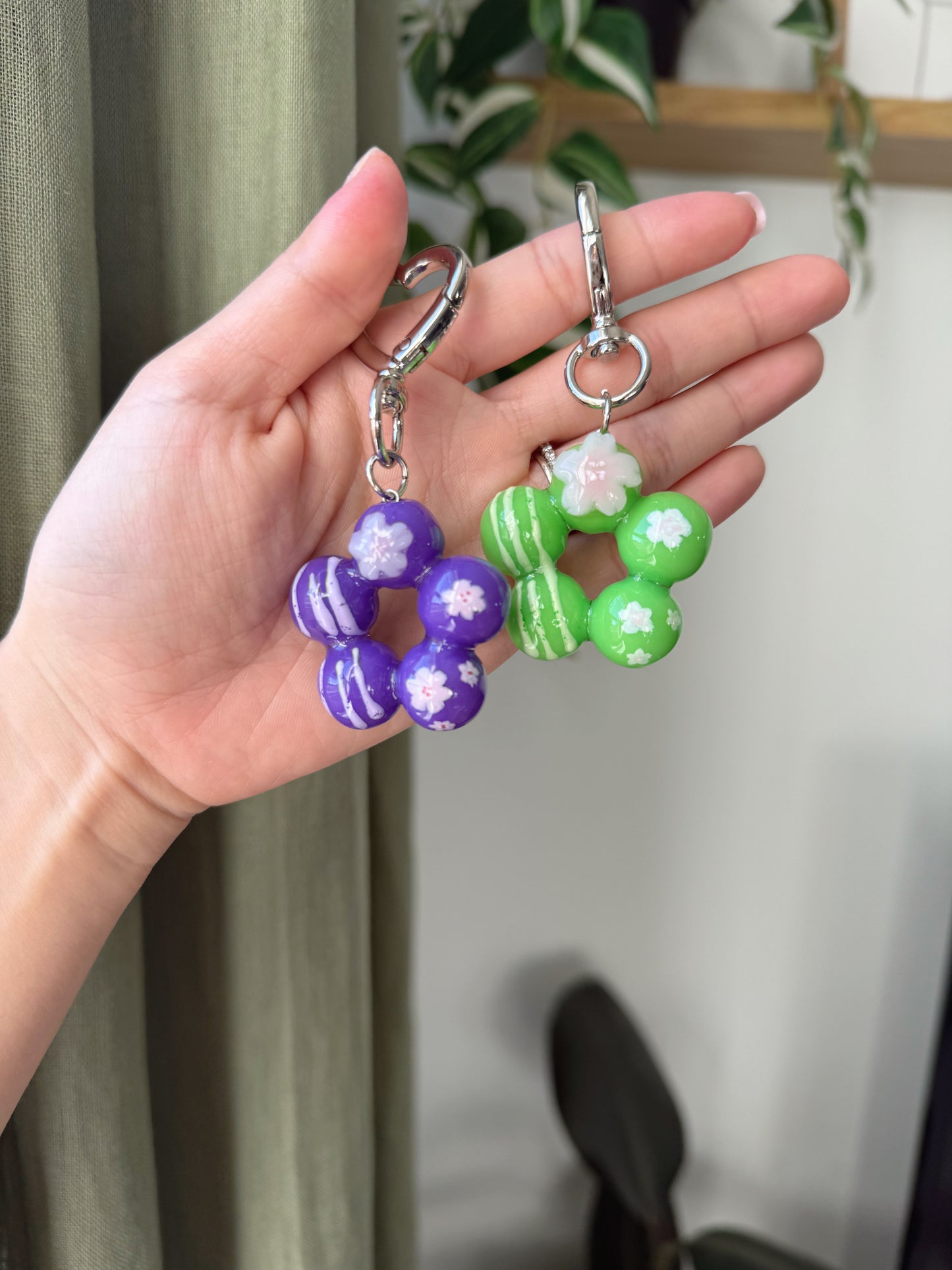 Sakura Mochi Donut Keychain | Ube | Matcha