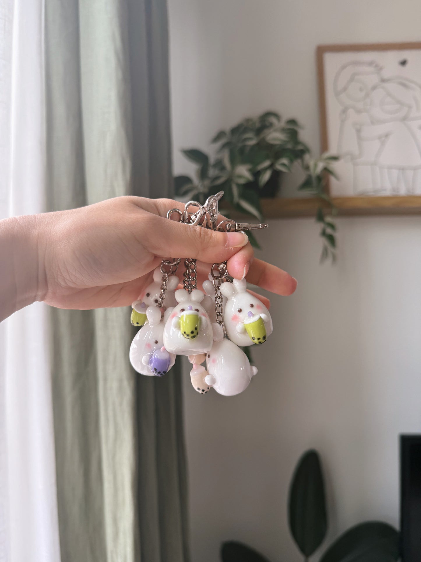 October Pre-Order Boba Bunny Keychain | Desk Buddy