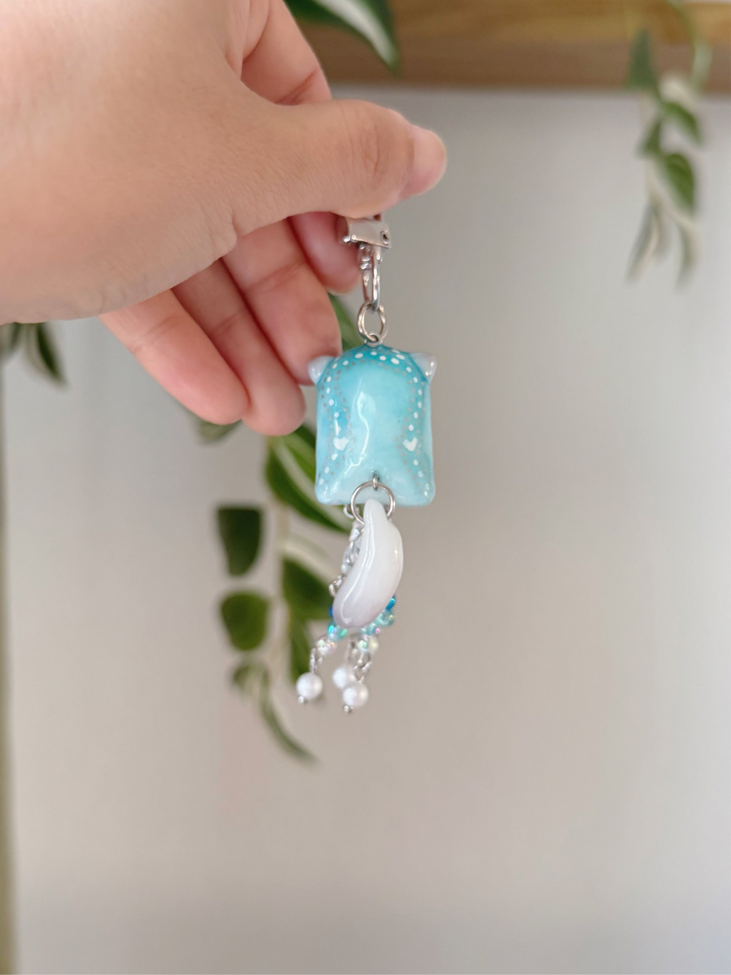 Blue Jelly Cat Keychain | Jellyfish Cat