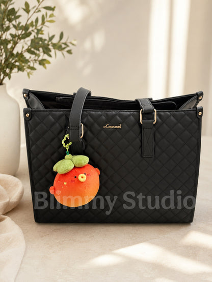 Pre-order | 4” Persimmon Puffy Fish Plushy Bag Charm | Stuffed Animal with Clip | Backpack Charm