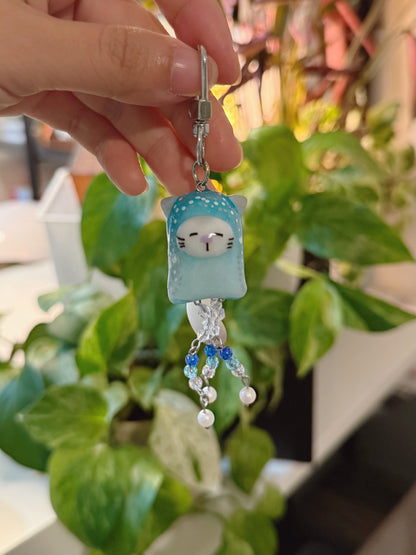 Blue Jelly Cat Keychain | Jellyfish Cat