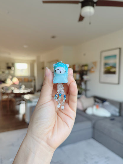 Blue Jelly Cat Keychain | Jellyfish Cat