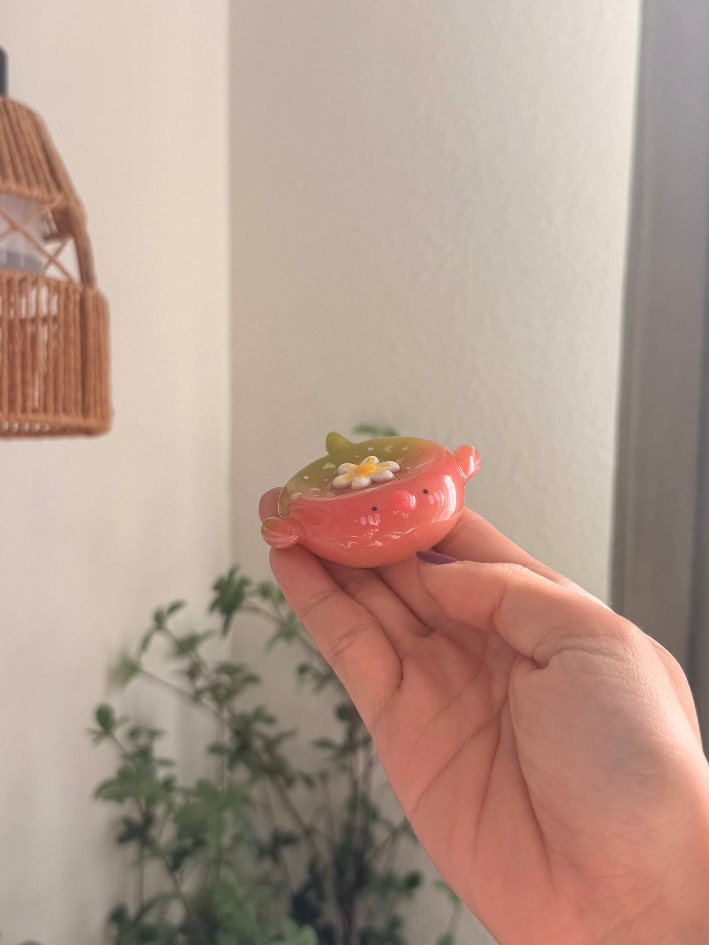 Strawberry Matcha 2.0 | Worry Stone | Puffer Fish | Flower