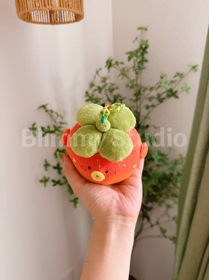 Pre-order | 4” Persimmon Puffy Fish Plushy Bag Charm | Stuffed Animal with Clip | Backpack Charm