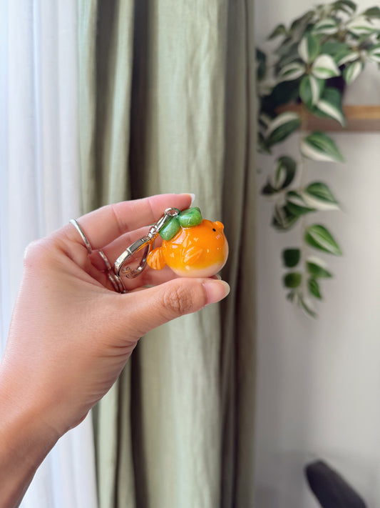 Available now Persimmon Puffy Desk Friend | Keychain | Phone Charm