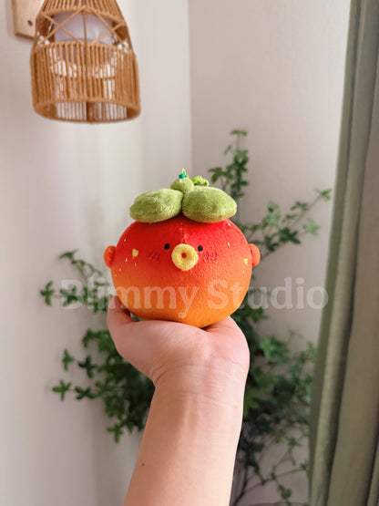 Pre-order | 4” Persimmon Puffy Fish Plushy Bag Charm | Stuffed Animal with Clip | Backpack Charm