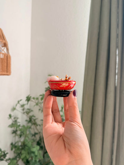 Chili Oil Noodle Egg Bunny | Spinner Bowl | Desk Friend