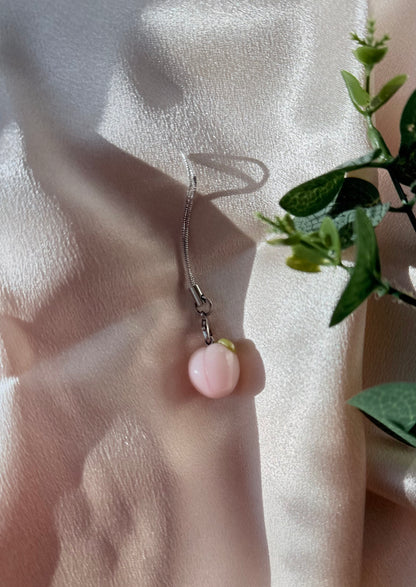 White Peach Earrings, Necklace & Phone Charm