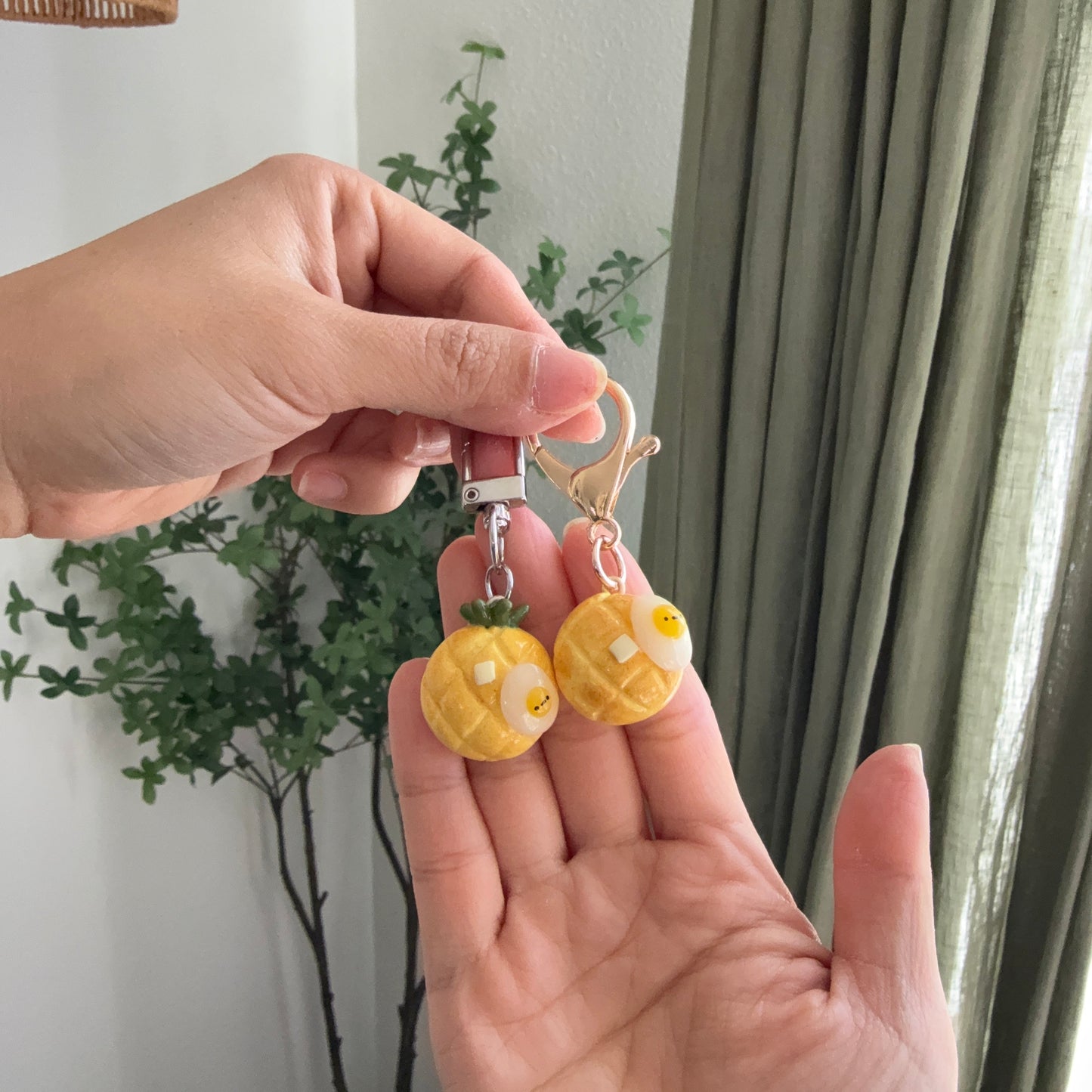 Pineapple Bun & Egg Spinner | Keychain | Phone Charms | Bookmark