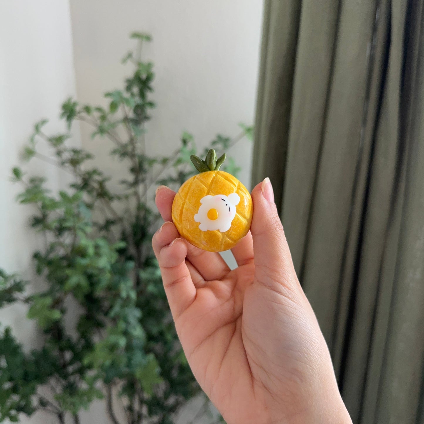 Pineapple Bun & Egg Spinner | Keychain | Phone Charms | Bookmark