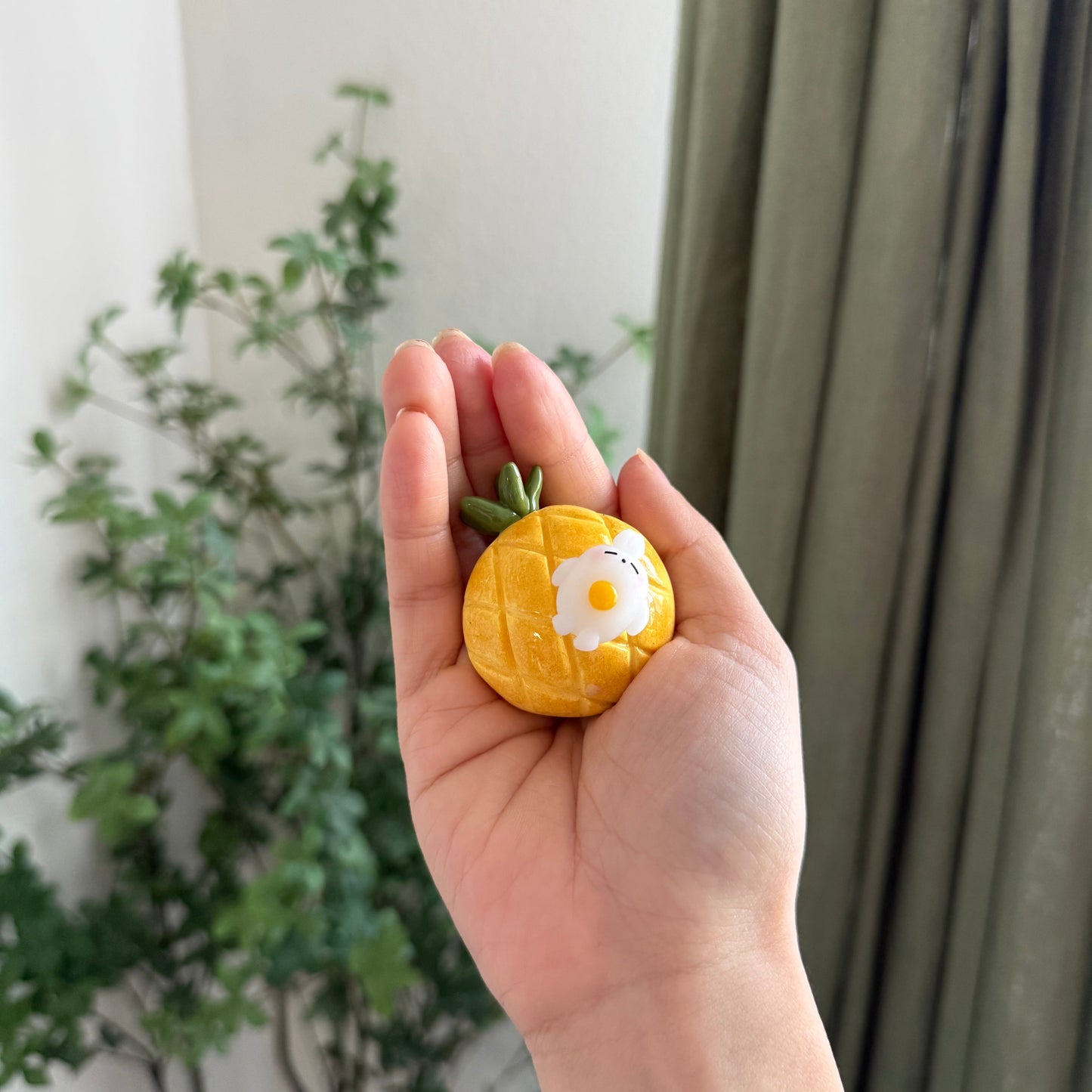 Pineapple Bun & Egg Spinner | Keychain | Phone Charms | Bookmark