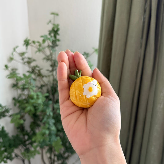 Pineapple Bun & Egg Spinner | Keychain | Phone Charms | Bookmark