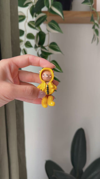 Available now: Rainy day Bear "Rae" Keychain