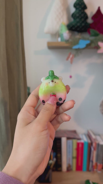 Strawberry Matcha Boba Bear | Spinner | Worrystone