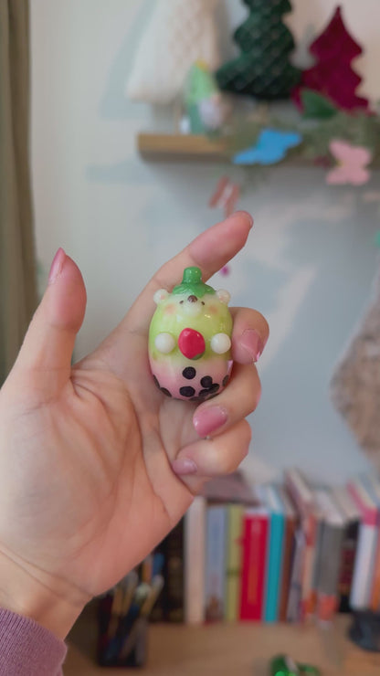 Strawberry Matcha Boba Bear | Spinner | Worrystone